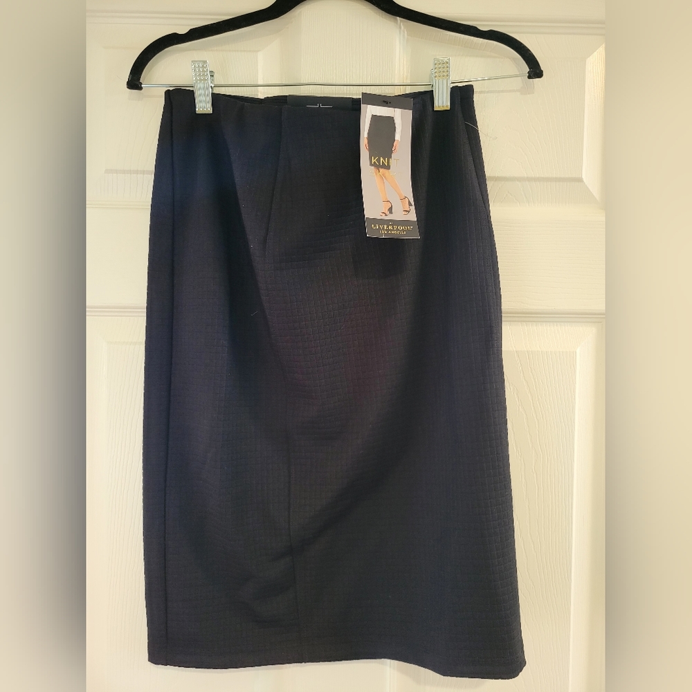 Liverpool Womens Black Stretch Pull On Bia Knit Pencil Skirt